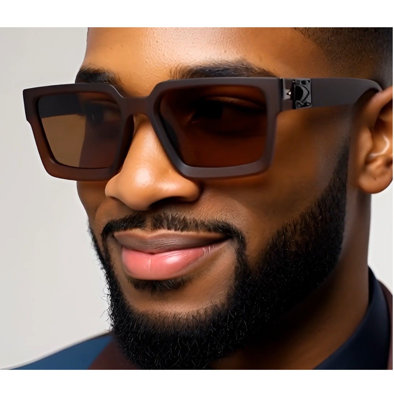 Men’s Oversized Square Sunglasses Brown Tinted Lenses Bold Frame Style Lentes