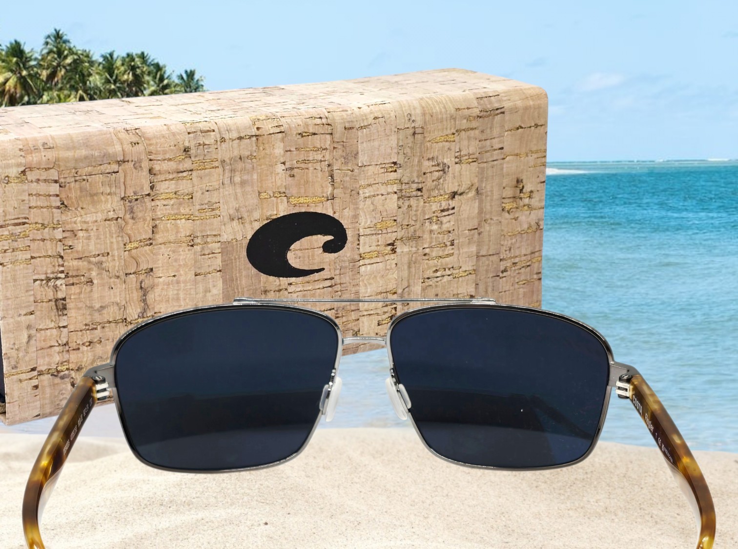 COSTA DEL MAR gunmetal/blue mirror FLAGLER polarized 580P sunglasses NEW IN BOX!