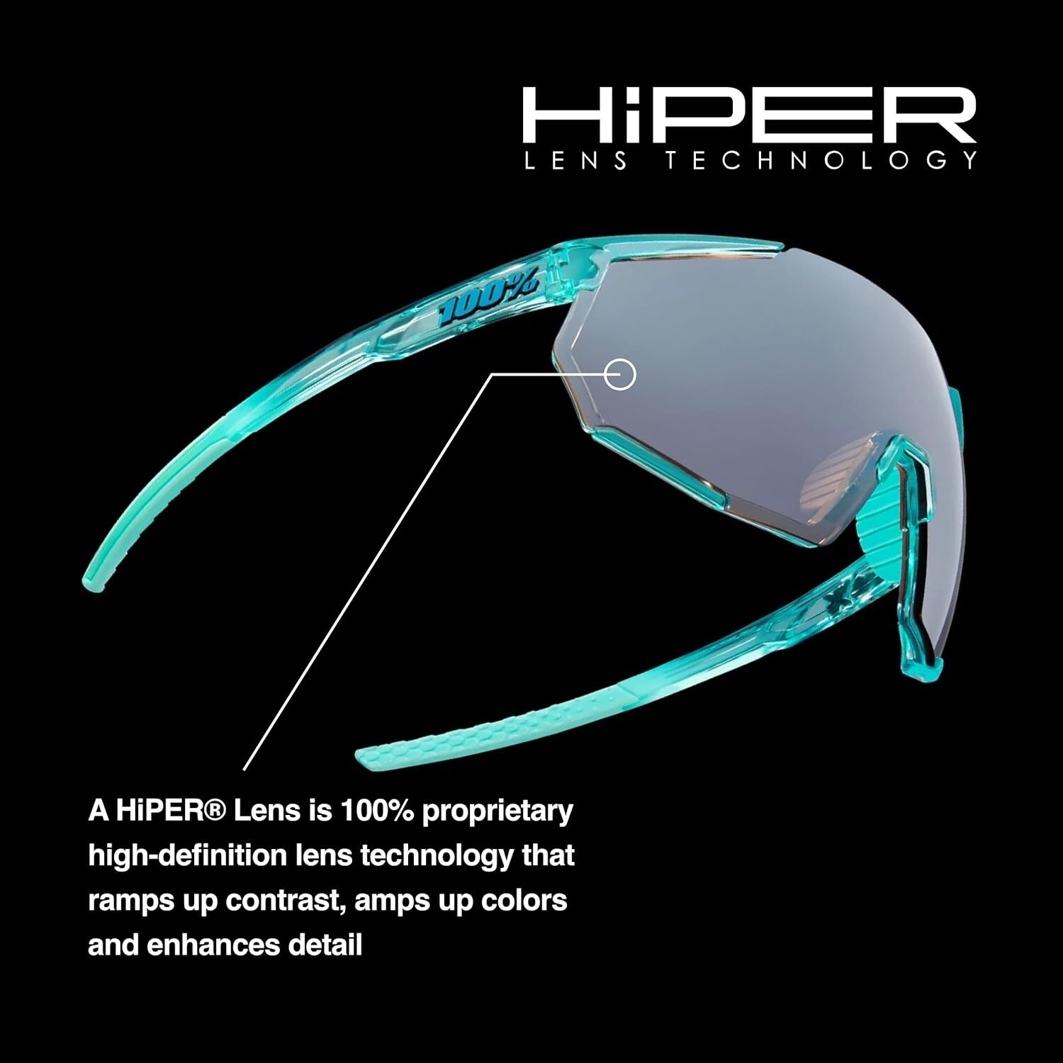 100% Racetrap 3.0 Performance HD Sunglasses Sport HiPER Black Mirror Lens UV400