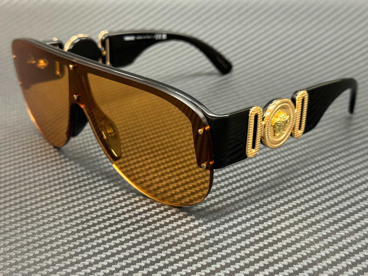VERSACE VE4391 GB1 7 Black Orange Men’s 48 mm Sunglasses