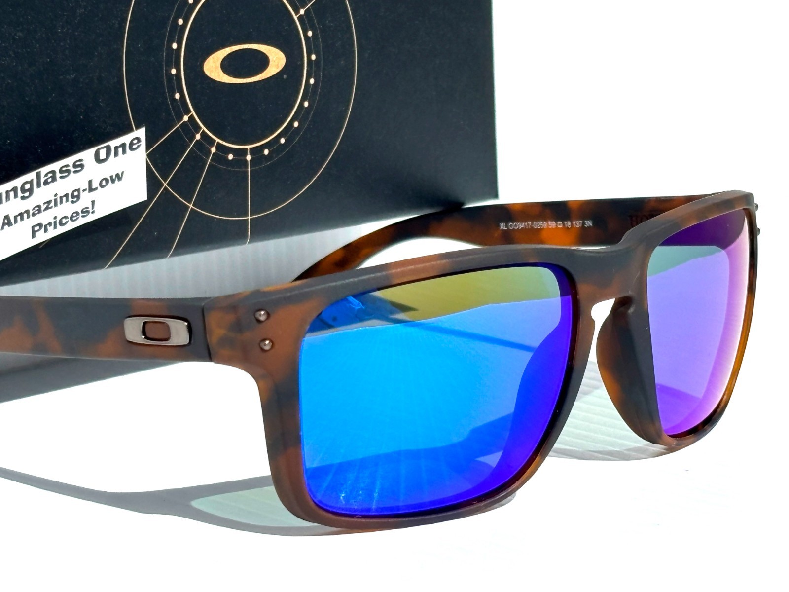 NEW Oakley HOLBROOK XL Matte Tortoise POLARIZED Galaxy Blue Sunglass 9417-02