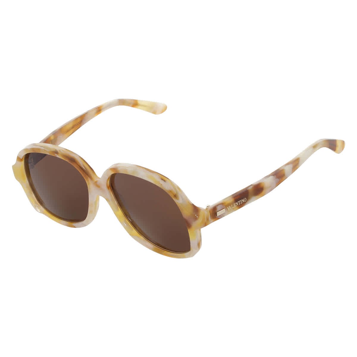 Valentino Brown Irregular Unisex Sunglasses VLS-177 B 59 VLS-177 B 59