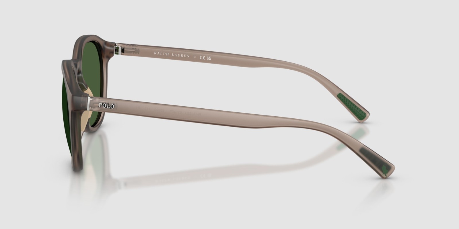 POLO PH4232U 631371 Matte Transparent Brown Bottle Green 53 mm Men’s Sunglasses