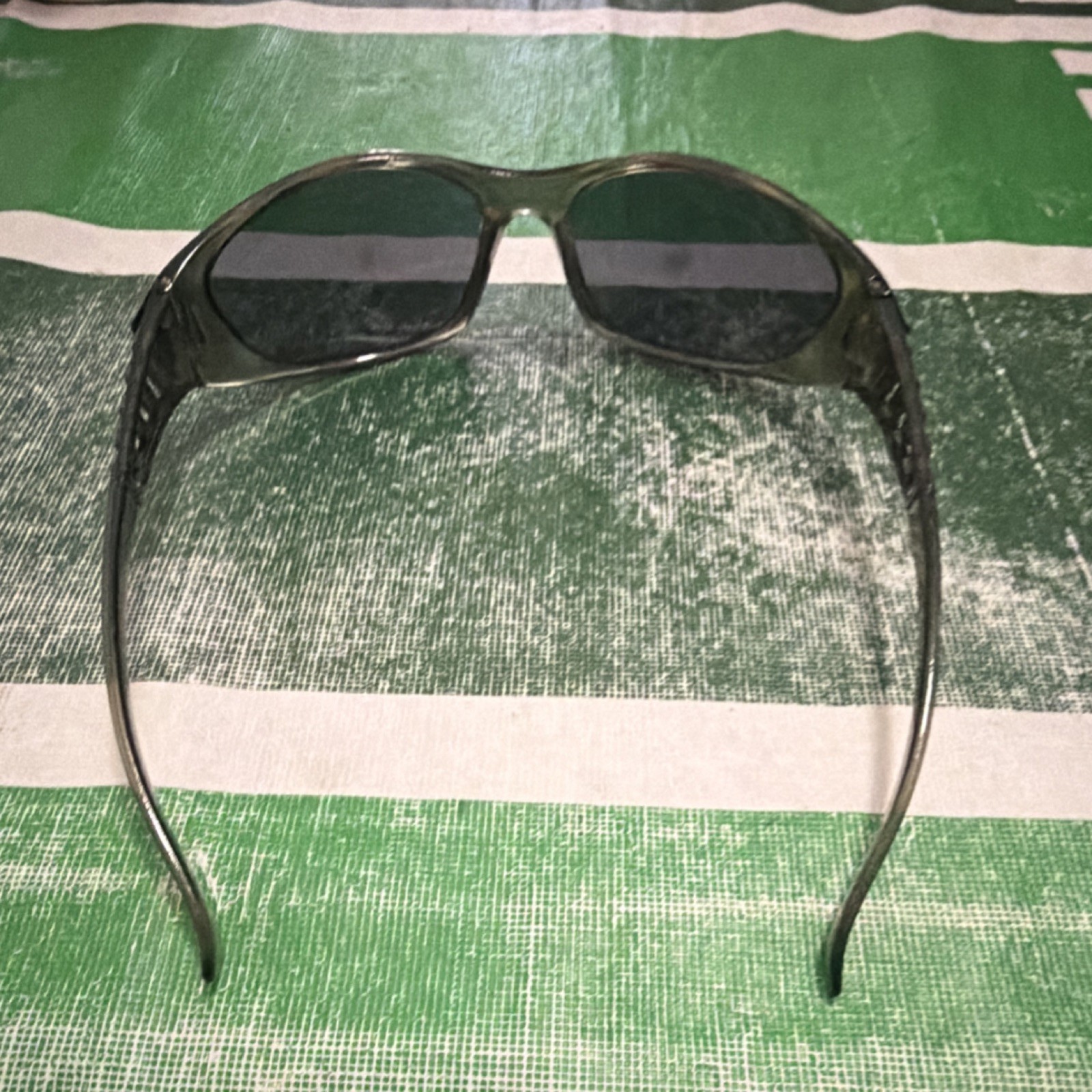 Lightweight Wrap Sunglasses Gray Plastic Frame Gray Tinted Lens Men
