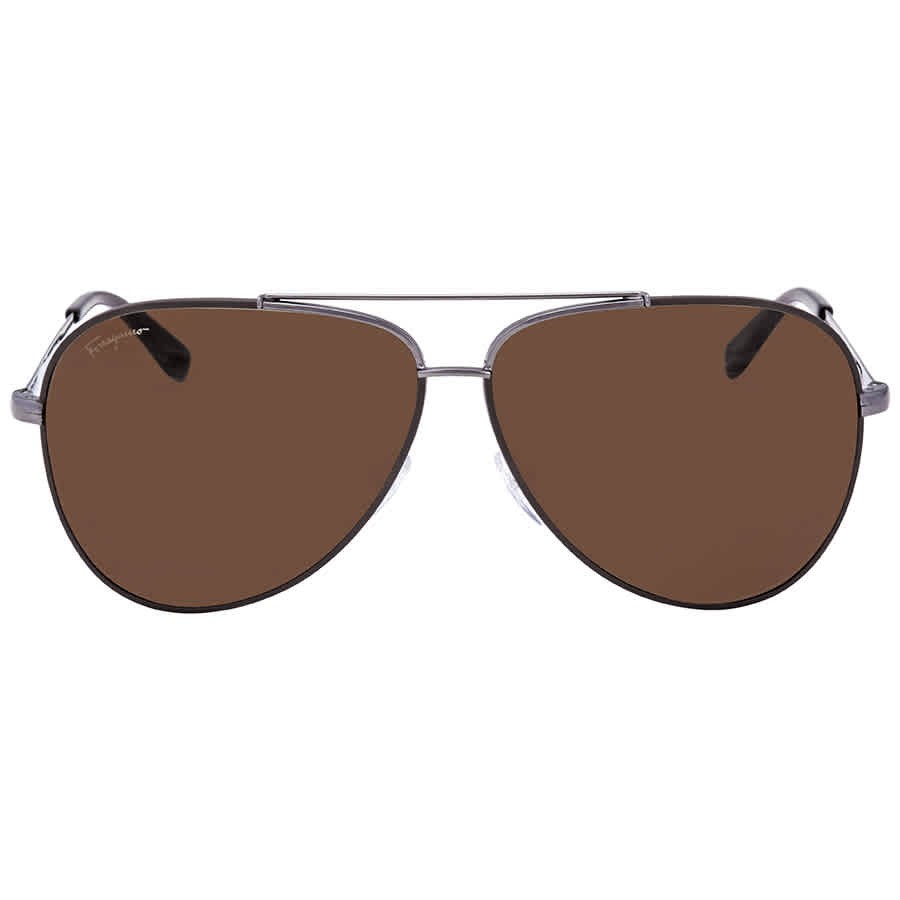 Salvatore Ferragamo Dark Brown Pilot Unisex Sunglasses SF131S 067 60