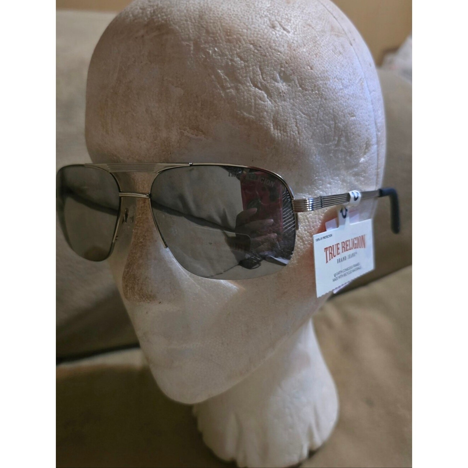 True Religion Sunglasses Silver Frame with Mirro Lenses NWT