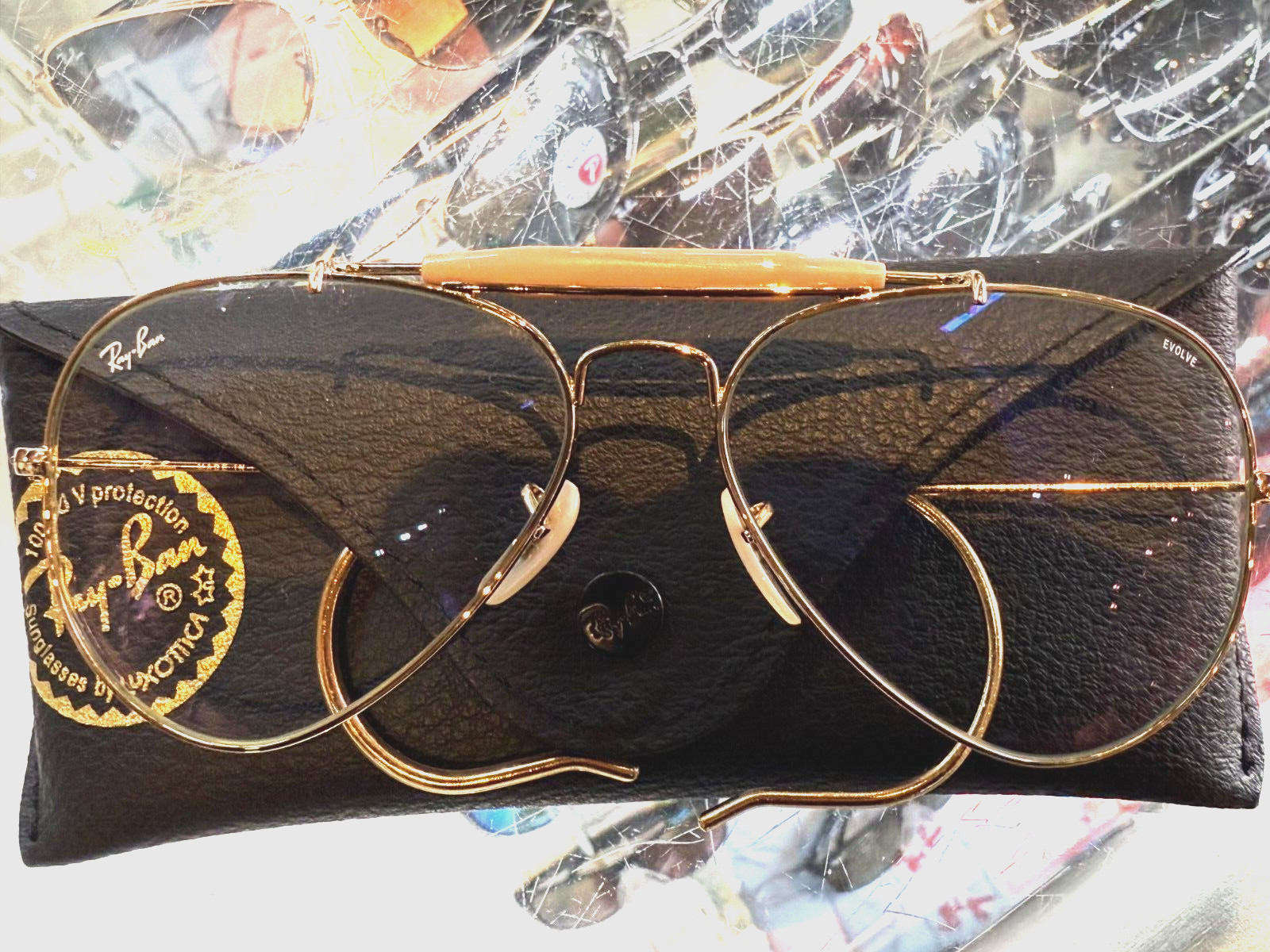 Ray Ban RB3030 Gold outdoorsman Cable 58mm evolve light brown photochromic lens