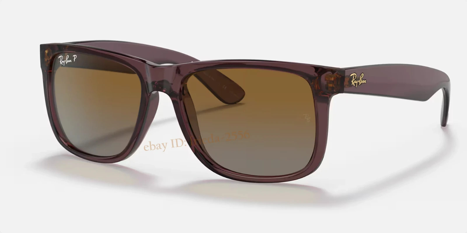 Ray-Ban Justin RB4165 Sunglasses Transparent Dark Brown Polarized Gradient 54MM