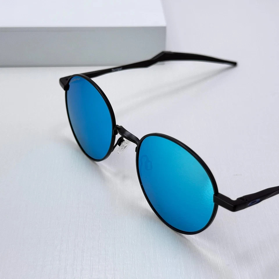 Oakley Terrigal OO4146 Sunglasses Satin Black Frame Sapphire Lens New