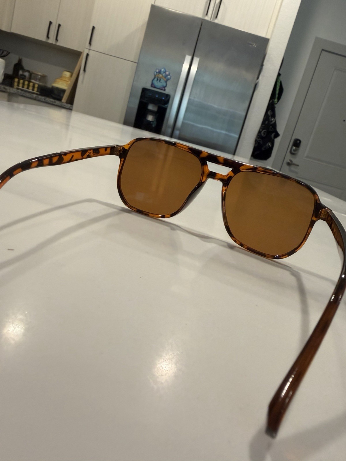 Tortoise Shell Aviator Sunglasses Brown Plastic Frame & Brown Tinted Lenses
