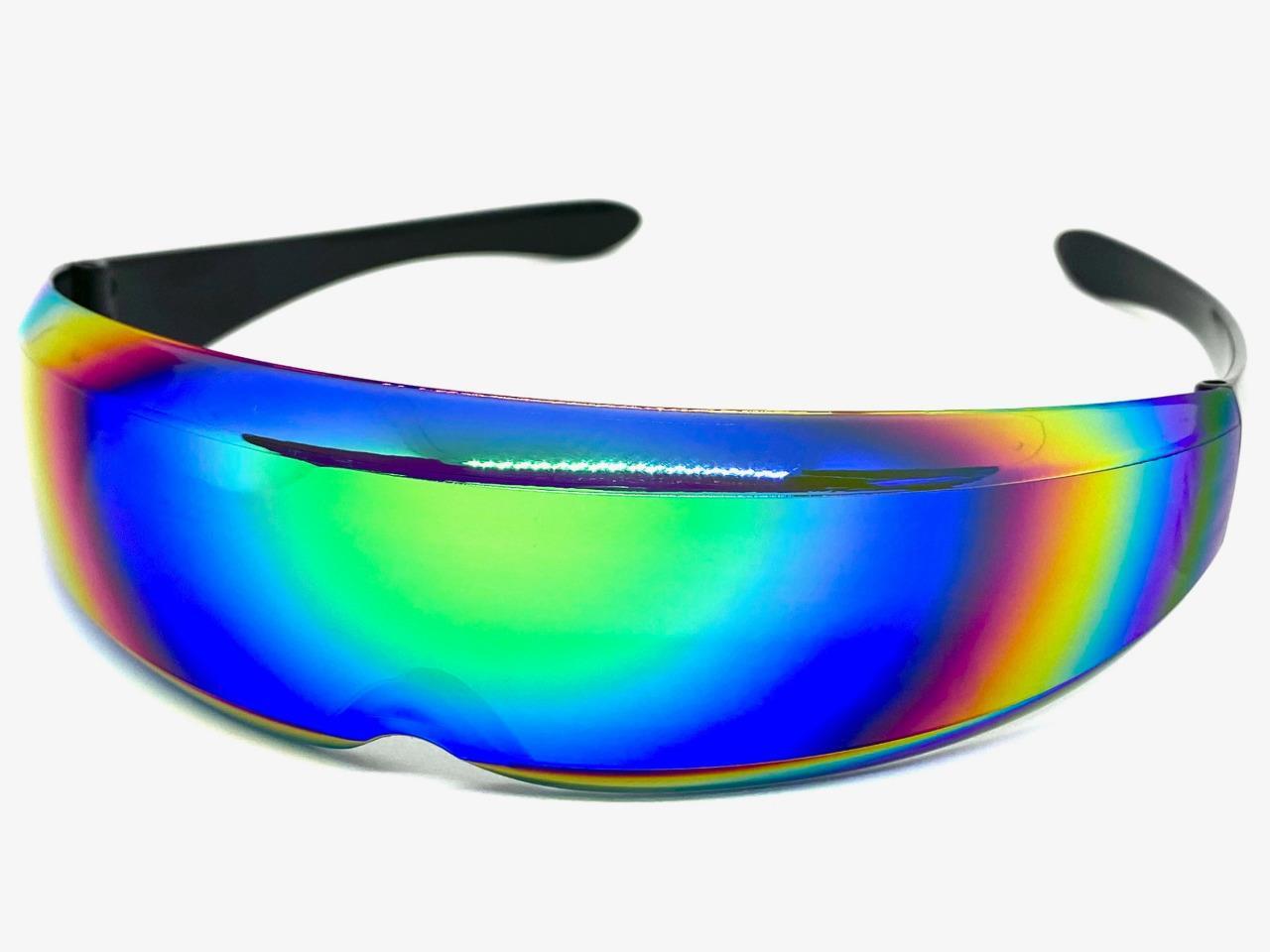 SPACE ROBOT PARTY RAVER COSTUME CYCLOPS FUTURISTIC SHIELD SUN GLASSES Thin Lens
