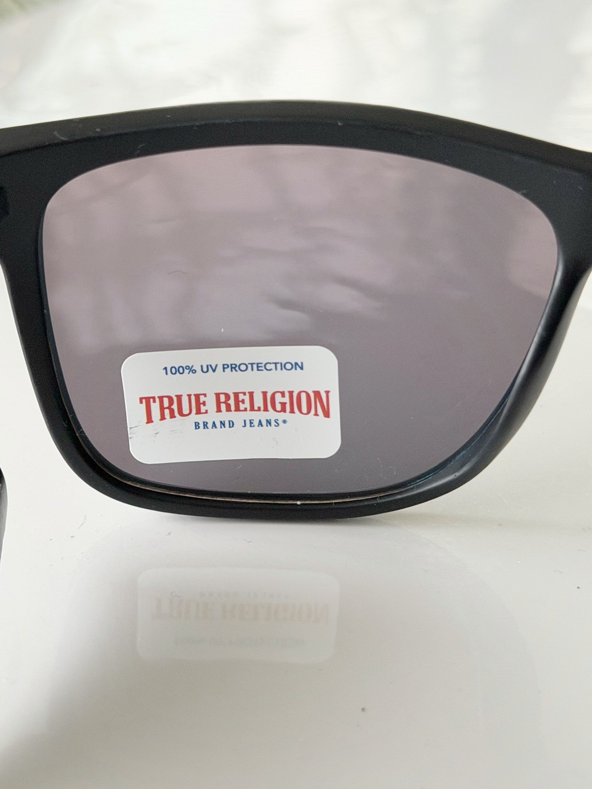 TRUE RELIGION Men’s Black Frame Blue/Green Mirror Lens Sunglasses NEW Logo