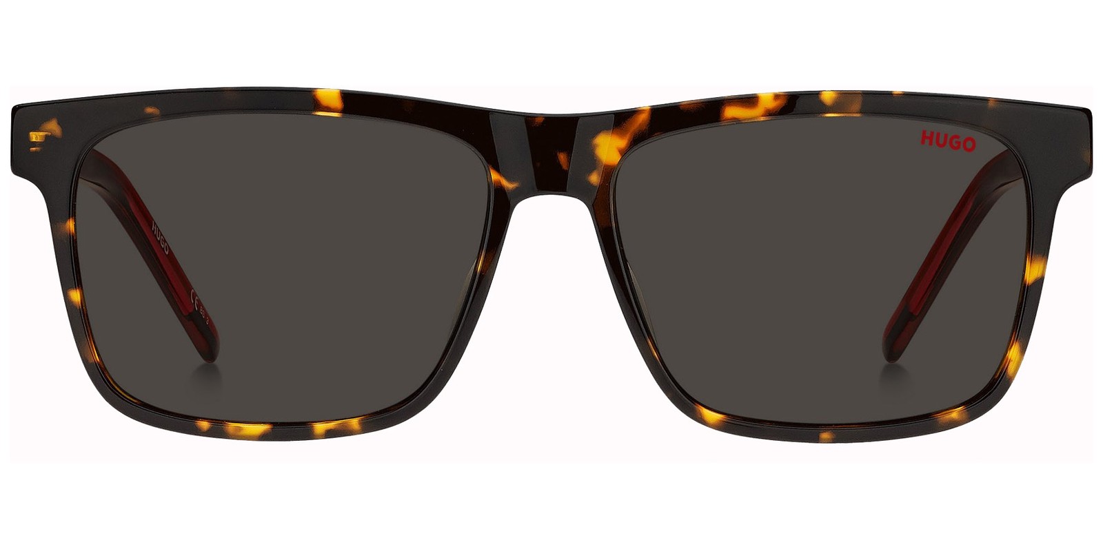 HUGO by Hugo Boss Men’s Red Havana Square Classic Sunglasses – HG1242S-0-0O63-IR