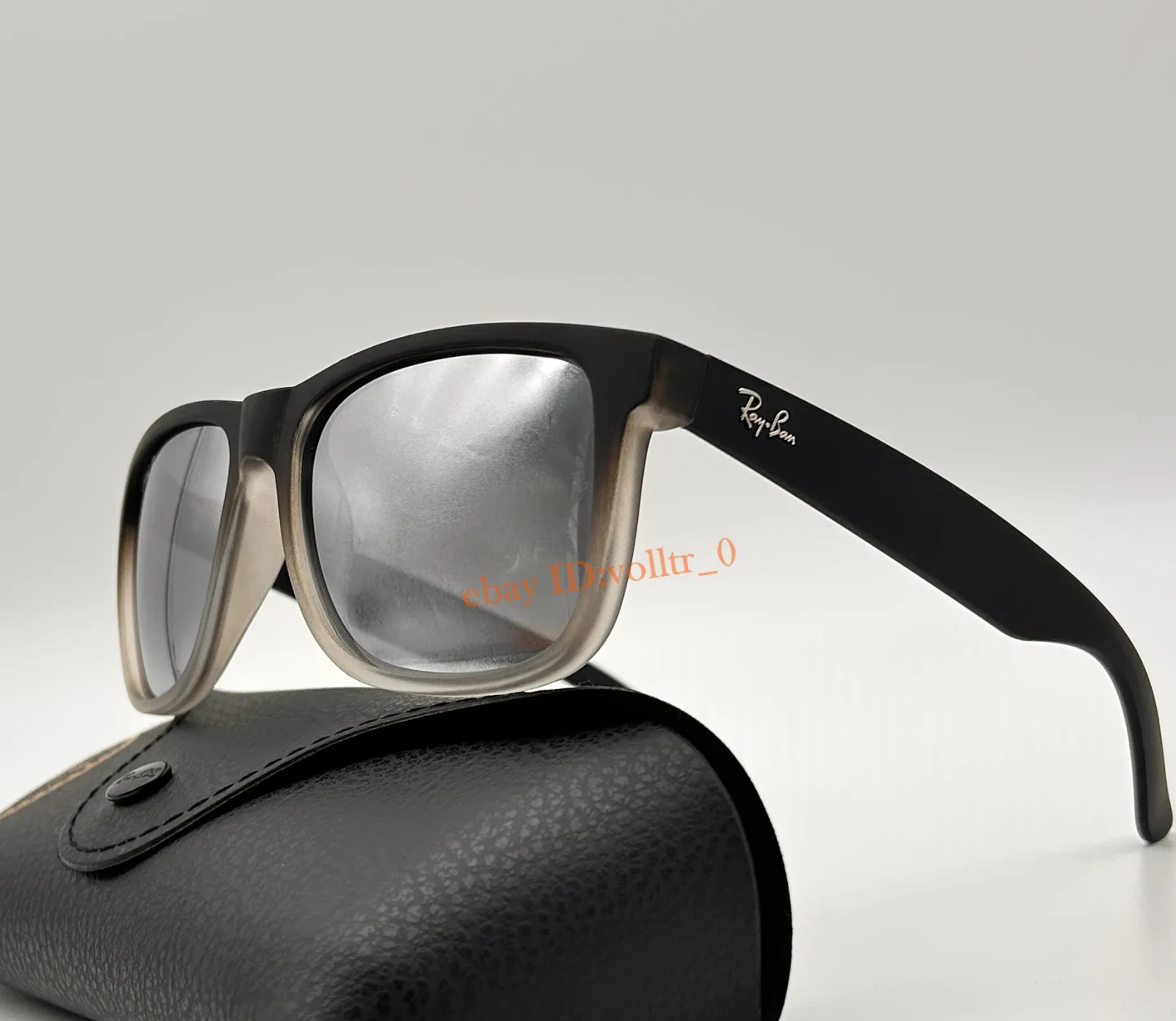 Ray-Ban RB4165 Justin Classic Matte Grey Silver Mirror Polarized Sunglasses 54mm