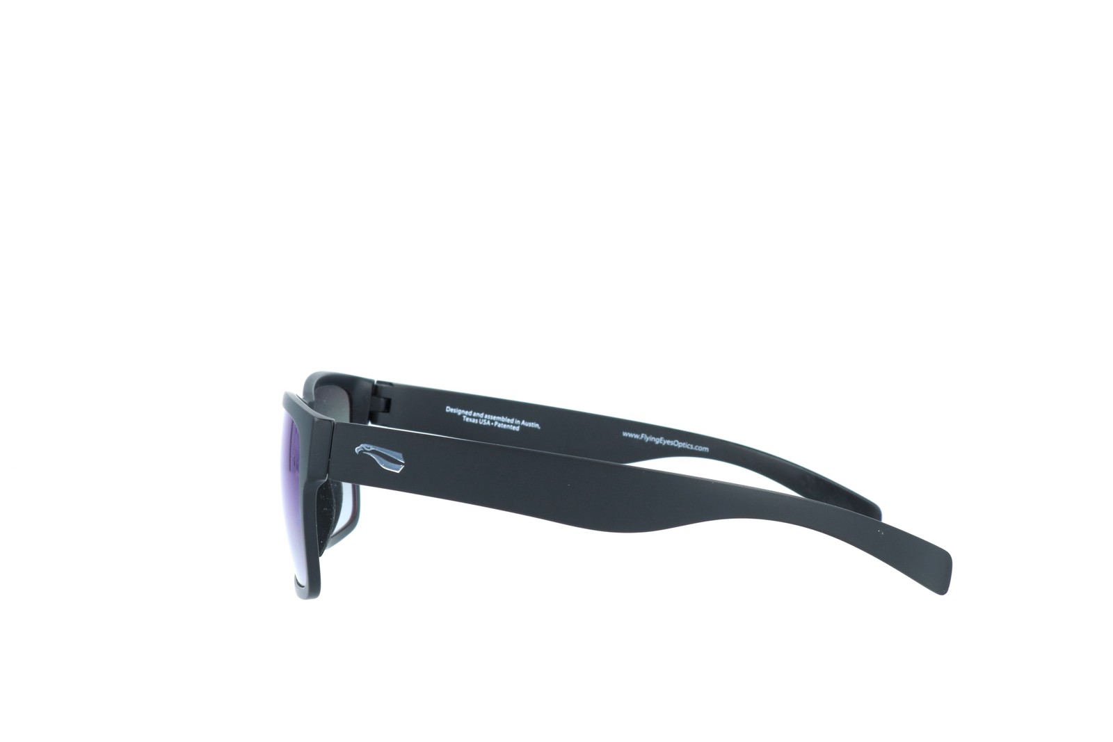 Flying Eyes Kingfisher Narrow Black Square Sunglasses 53-18-134