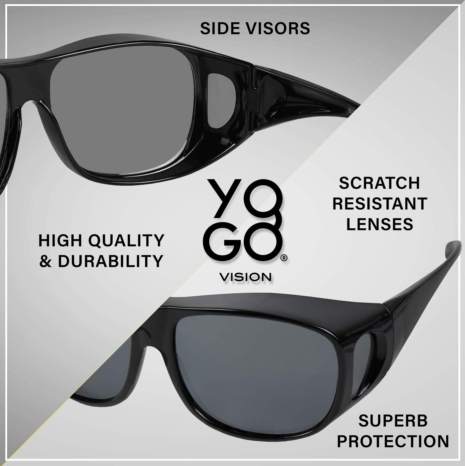 Fit Over Wrap 60-18-132, 1 Pack: Black Frame and Silver Mirror Lens
