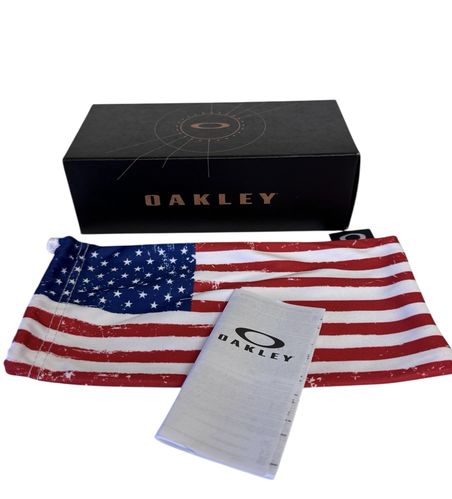 Oakley Fuel Cell Sunglasses Matte Black Gray USA Flag OO9096-2960 with Pouch