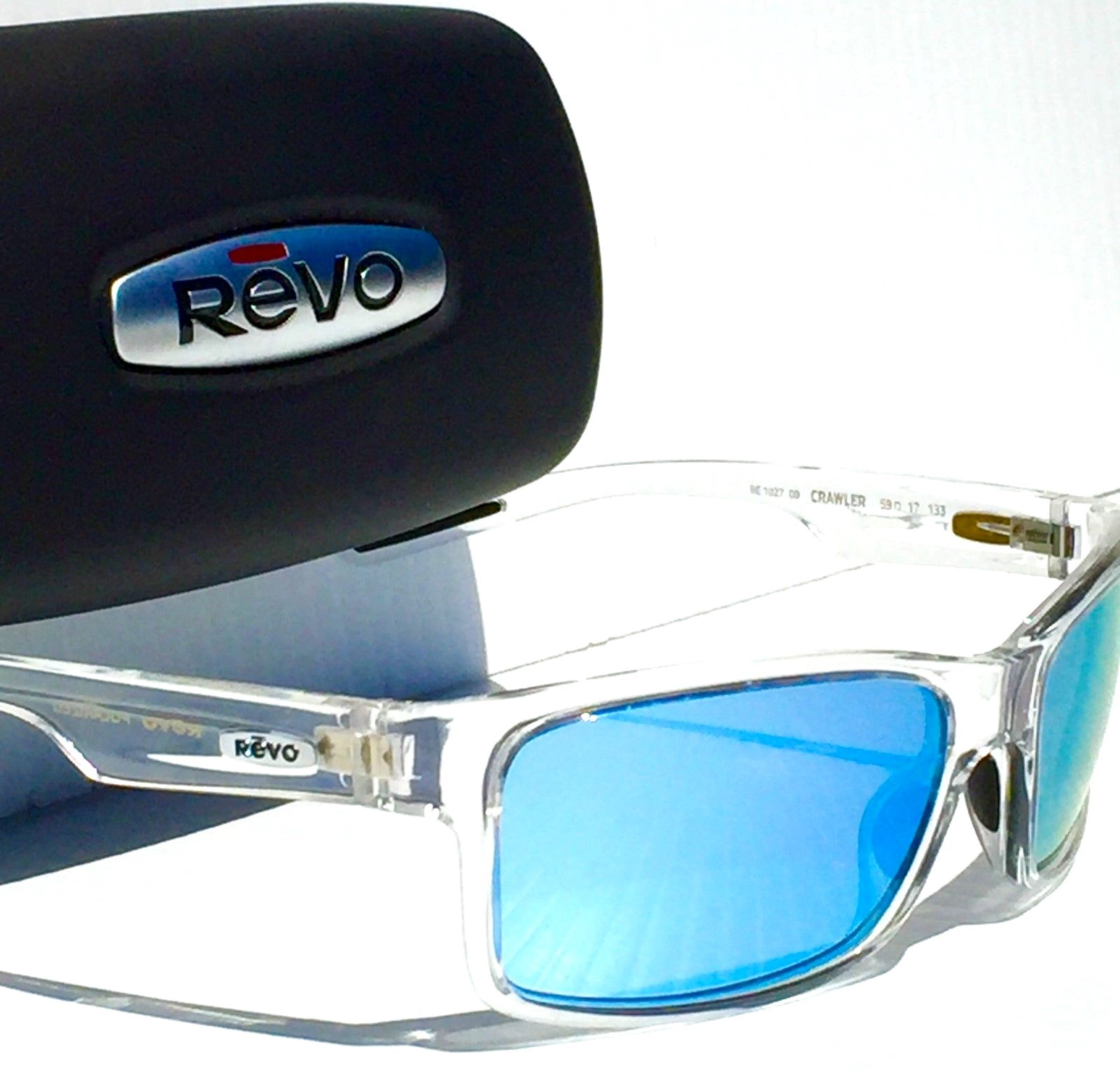 NEW* REVO CRAWLER CLEAR w Blue POLARIZED Lens Sunglass RE 1027 09 BL
