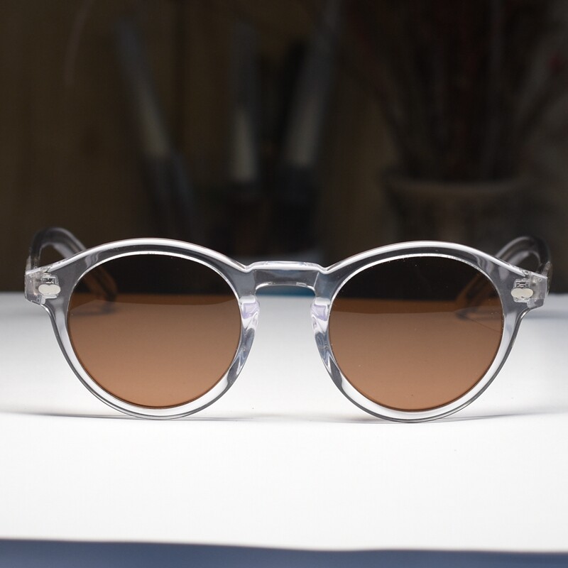 Round Brown sunglasses women men brown polarized sunglasses johnny depp glasses