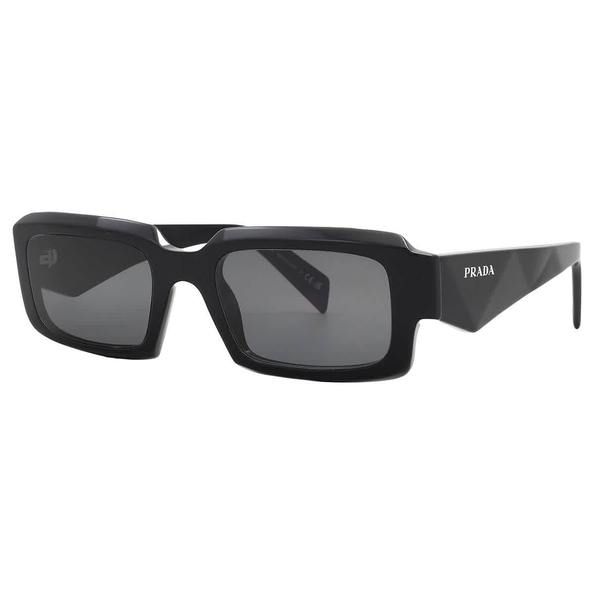 Prada Dark Grey Rectangular Men’s Sunglasses PR 27ZS 16K08Z 54 PR 27ZS 16K08Z 54