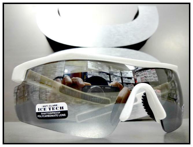 WRAP AROUND SPORT CYCLING BASEBALL FISHING SUN GLASSES White Frame Mirror Lens
