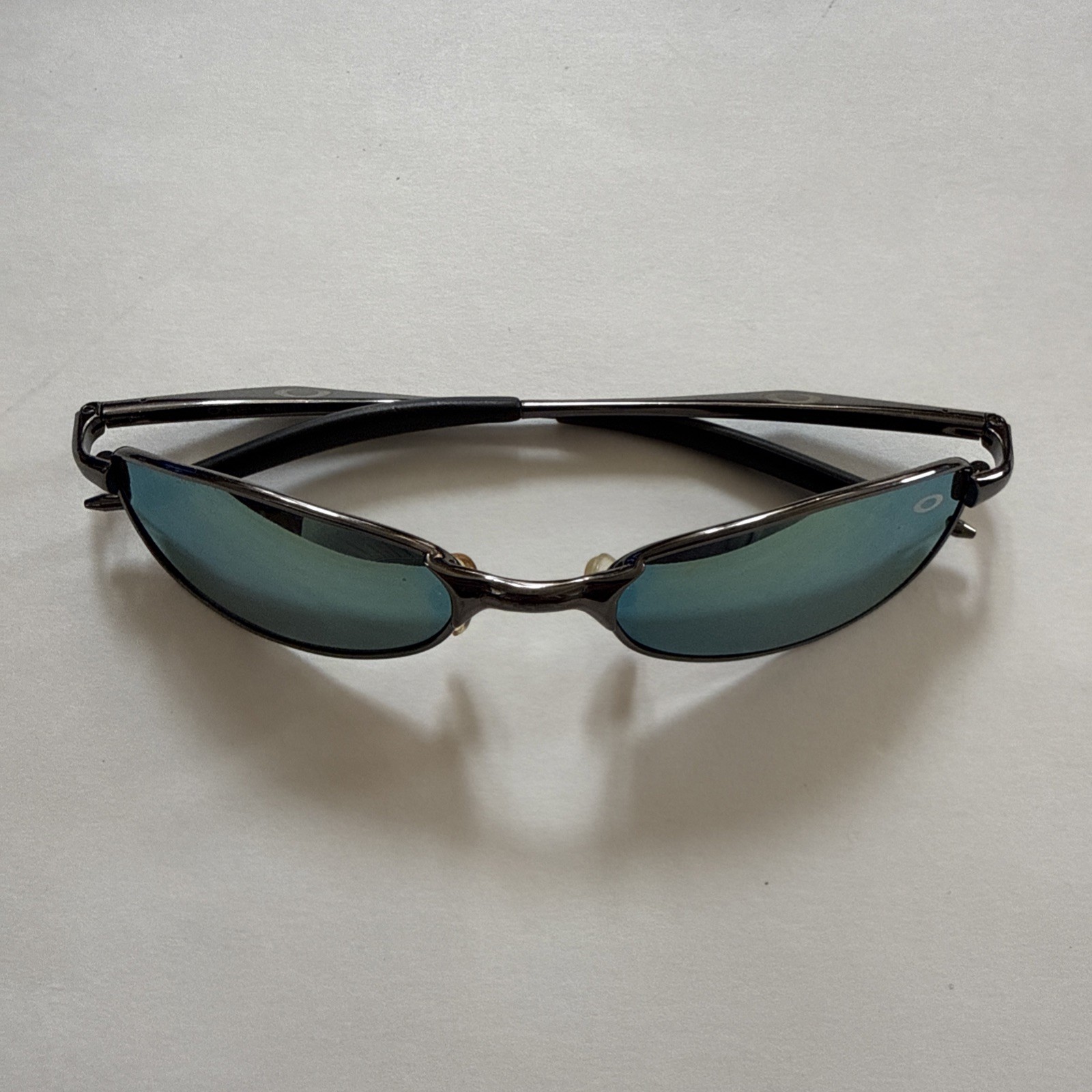 Vintage Oakley Sunglasses Made in USA FD021 Oval Wire Tap Frame Mirrored Lens
