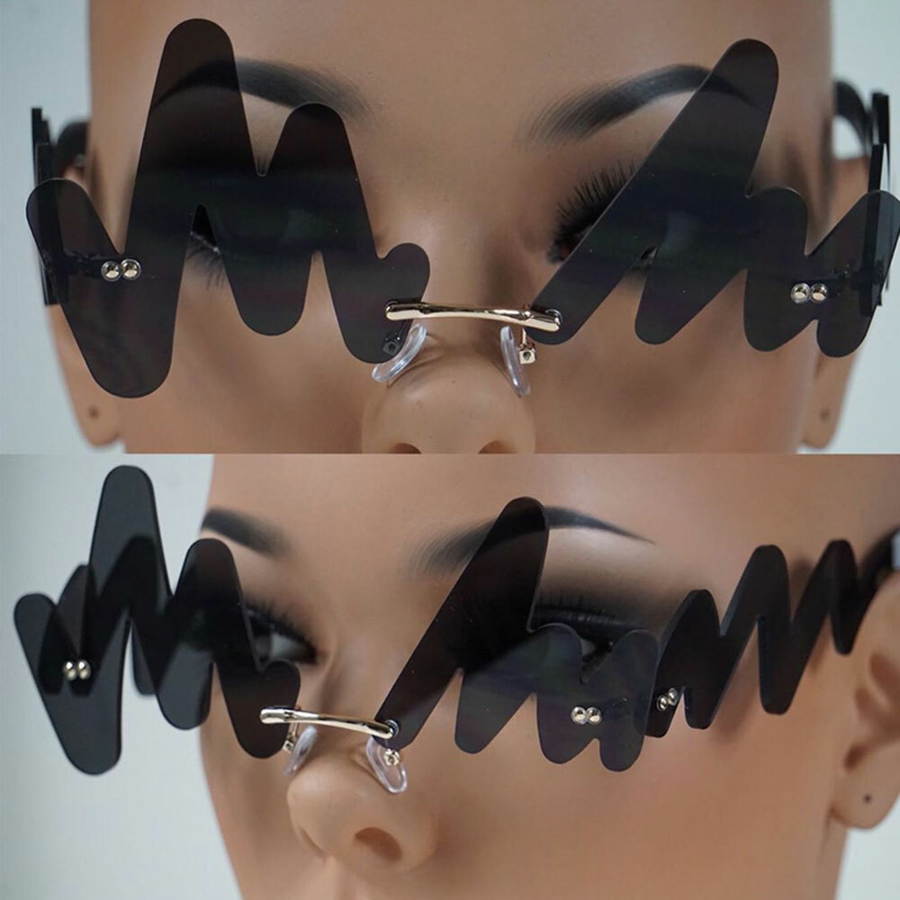 Unique N-shaped wave Sunglasses Outdoor Shade Glasses Playful irregular Eyewear