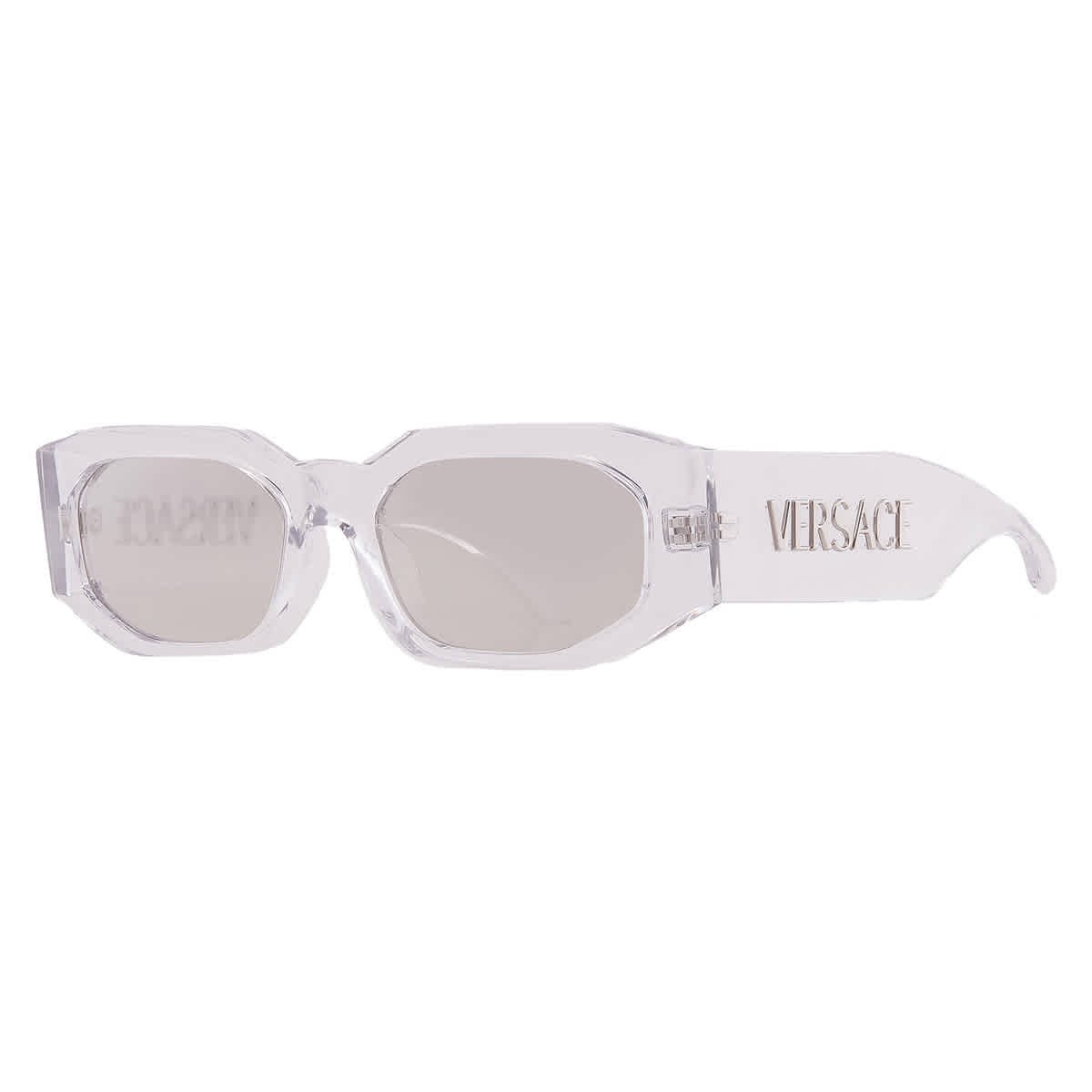 Versace Clear Mirror Silver Irregular Sunglasses VE4489U 148/8V 55