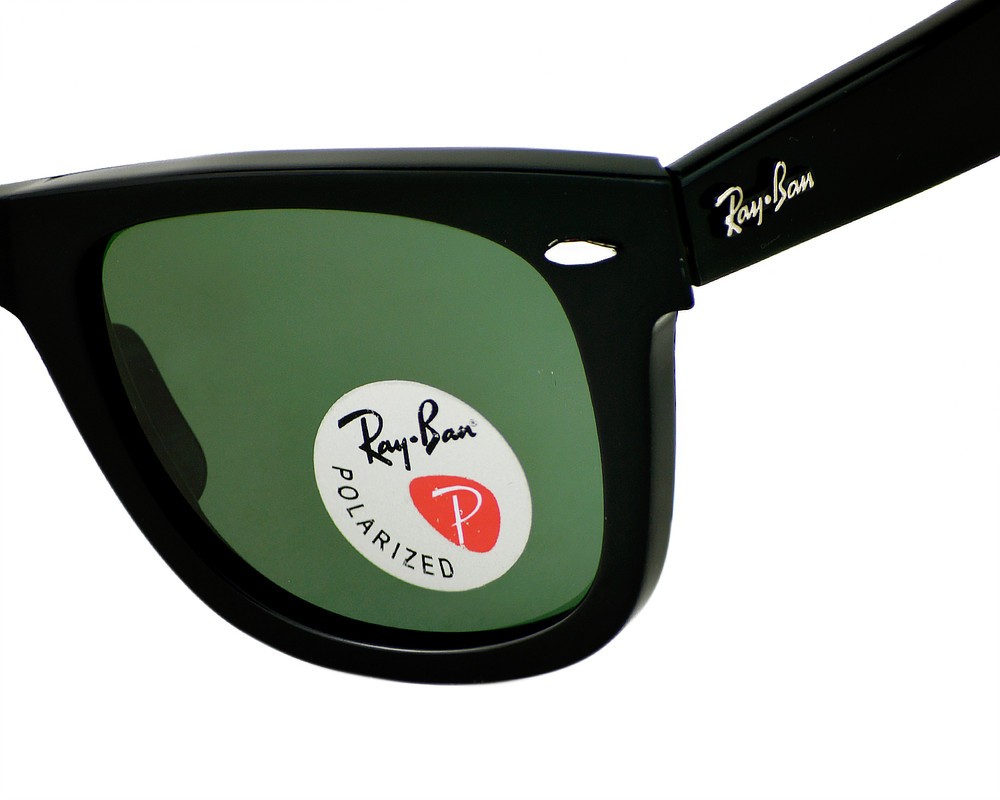 Ray-Ban Sunglasses RB2140 Original Wayfarer Black Frame Green Lenses 50mm Unisex