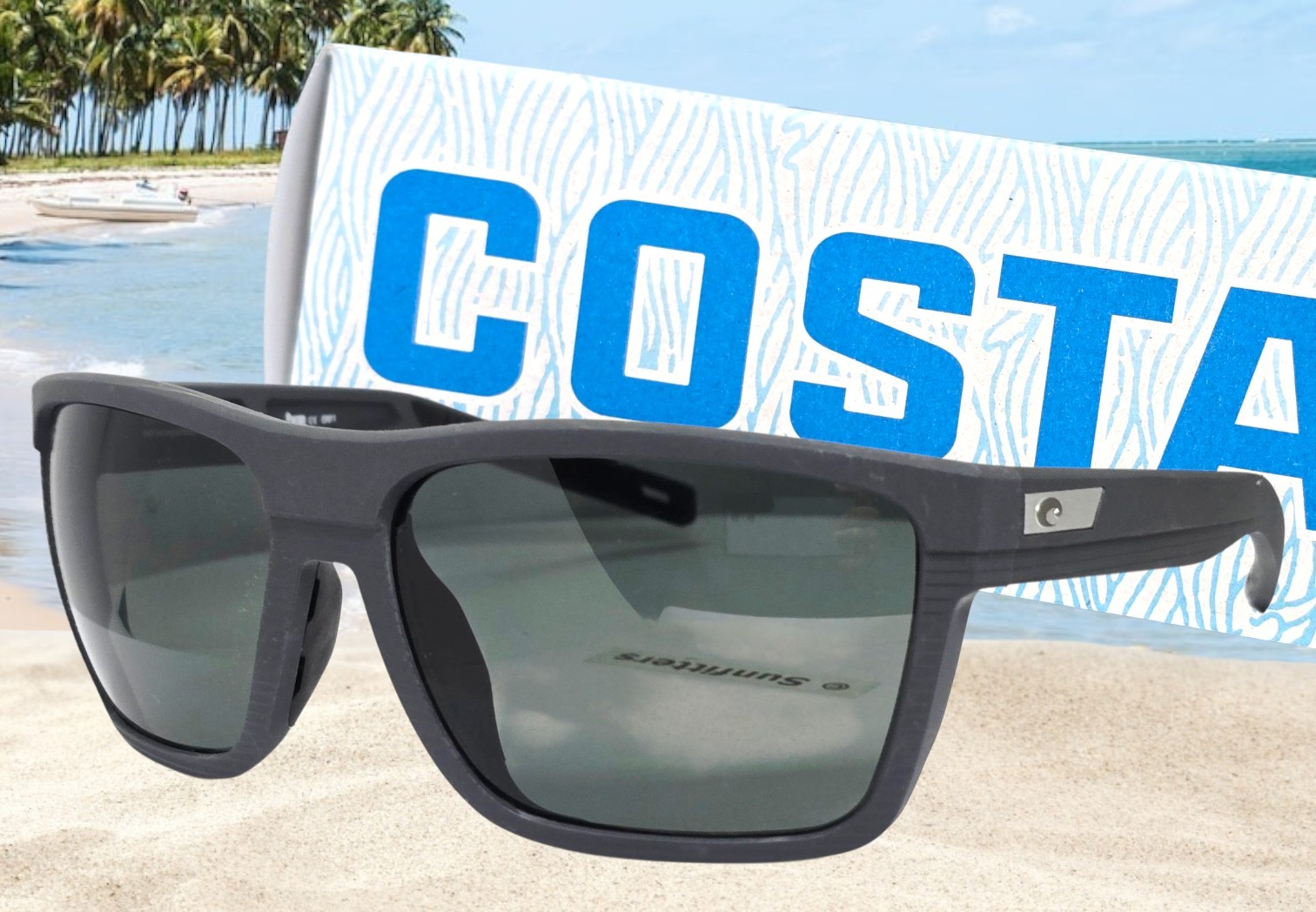 COSTA DEL MAR dark gray/gray PARGO polarized 580G sunglasses NEW IN BOX!