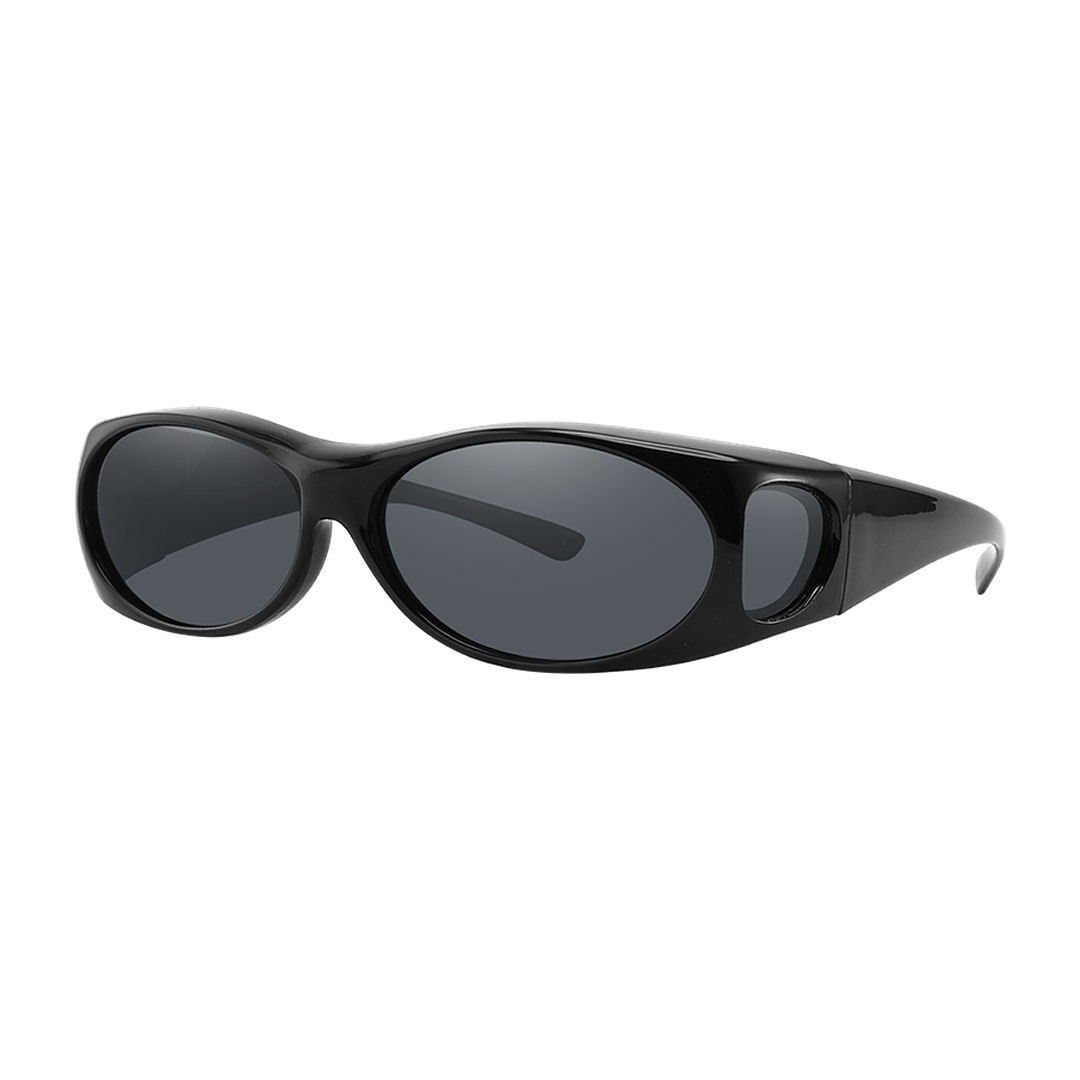 Polarized Sunglasses Medium Fit Over Glasses Rectangular OTG Frame Anti-Glare