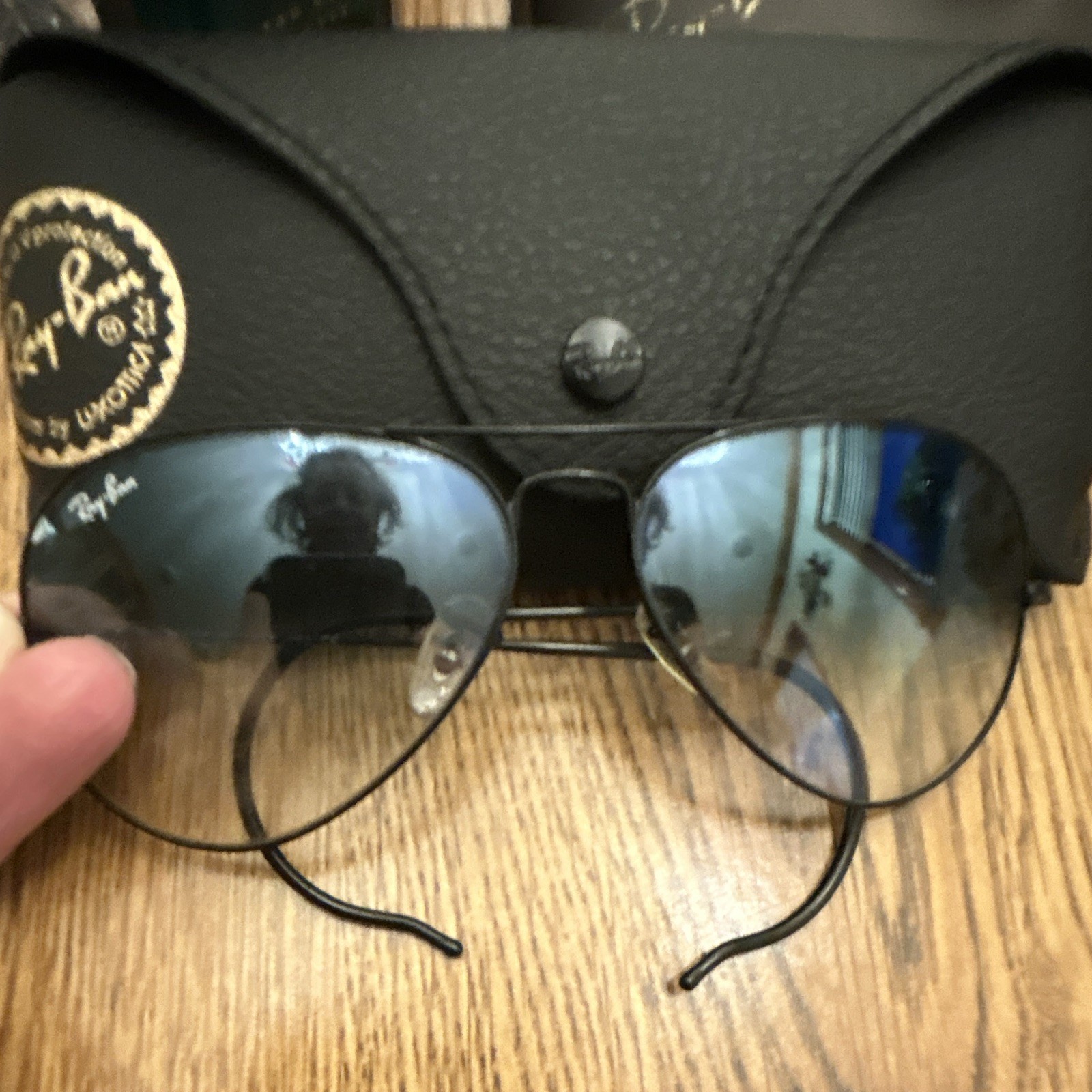 Vintage B&L Ray-Ban RB3030 L9600 Outdoorsman Black Aviator Cable Temple