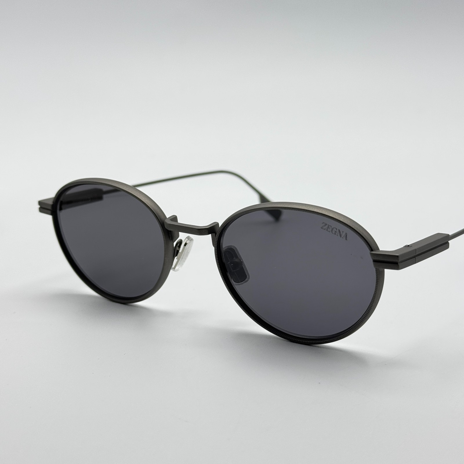 Ermenegildo Zegna Sunglasses EZ0287 09A Matte Gunmetal Frame Gray Lens 52mm