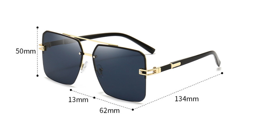 Men’s Sunglasses Designer Square Classic Gold Frame Shades Metal Fashion Hip Hop