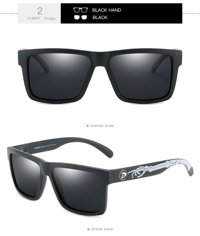 DUBERY Polarized Sunglasses Men Women Driving Sports Glasses Mirror Square UV400