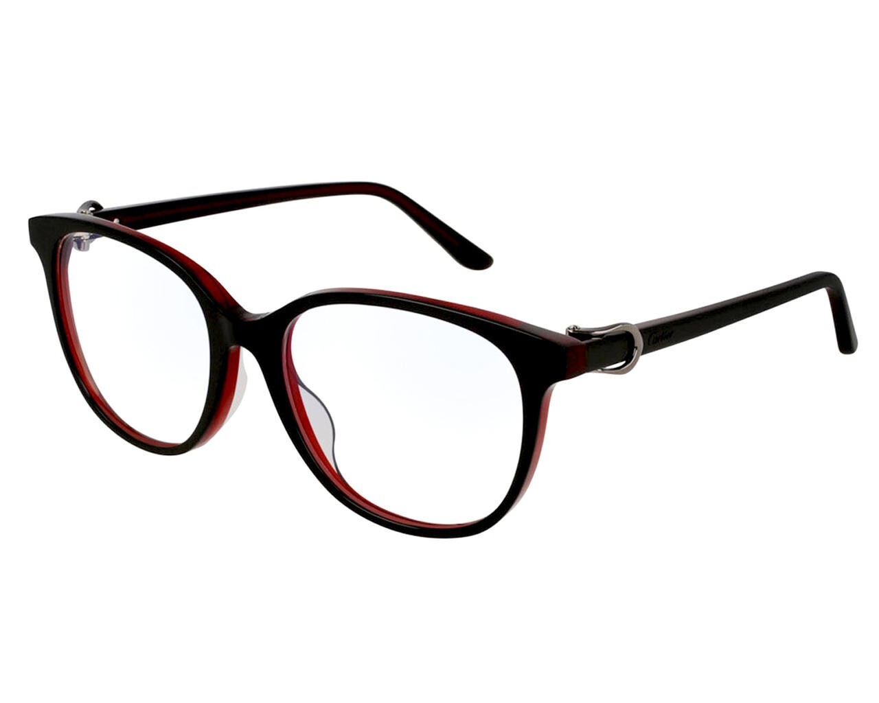 CARTIER Round Transparent BLK 53-17-145MM Women’s Eyewear CT0007OA 004
