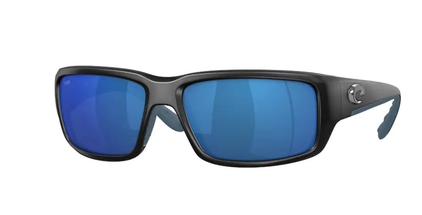 COSTA DEL MAR 6S9006 16 Fantail Matte Black Blue Mirror 59mm Men Sunglasses 580P