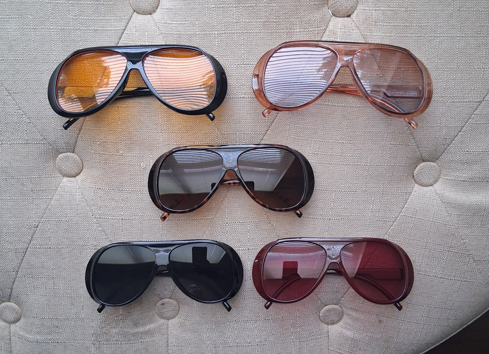 5 Pair Of Aviator Sunglasses Multicolor
