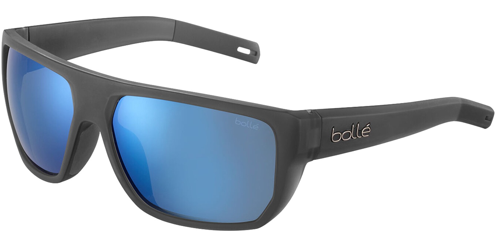 Bolle Vulture Polarized Grey Crystal Matte Square Sunglasses w Mirror Lens 12661