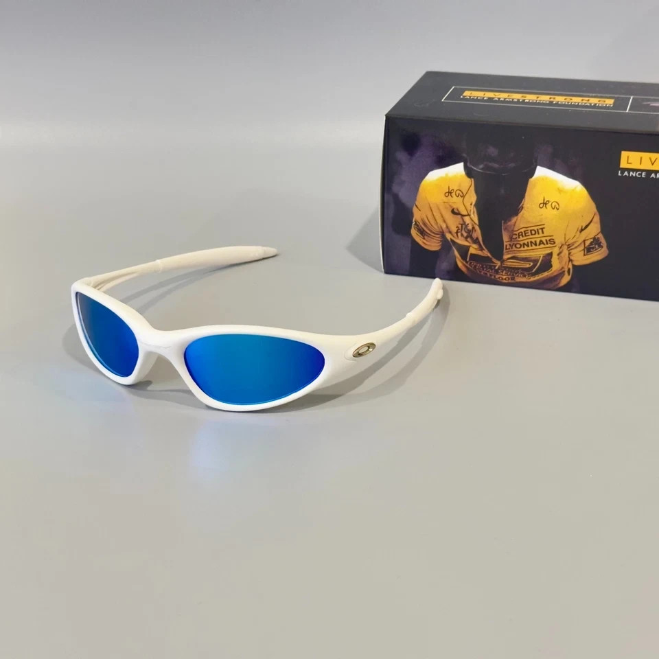 Oakley Minute 1.0 White Sapphire Iridium Vintage Sunglasses USA Y2K w/ Box