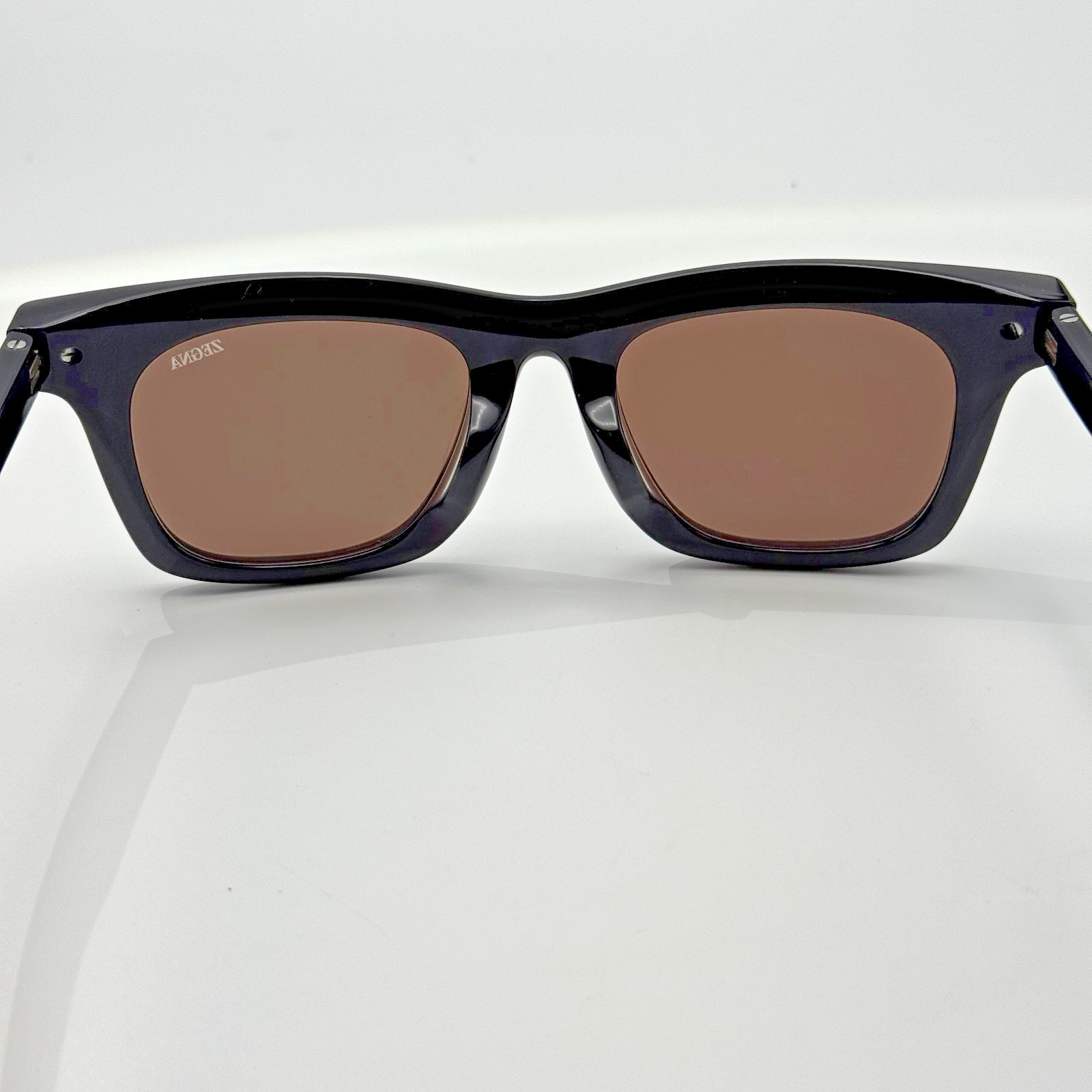 Ermenegildo Zegna Sunglasses EZ0270-F 20E Black Square Frame Brown Lens 52mm New