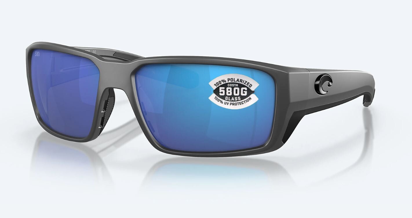 Costa Del Mar Fantail PRO Matte Gray / Blue Mirror Polarized Glass 580G – NEW
