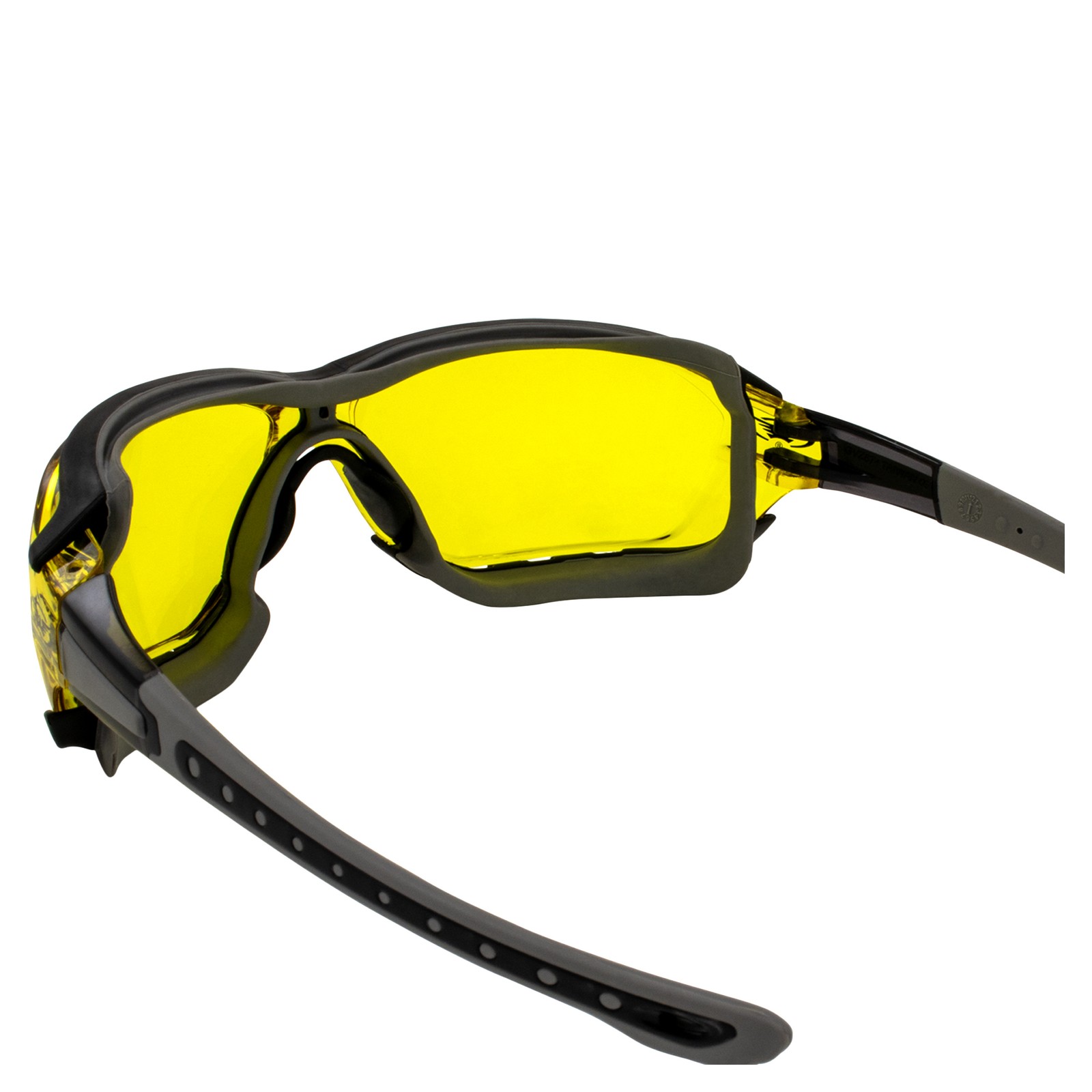 OCTANE PADDED SAFETY GLASSES ANTI FOG YELLOW LENS GRAY FRAME by GLOBAL VISION