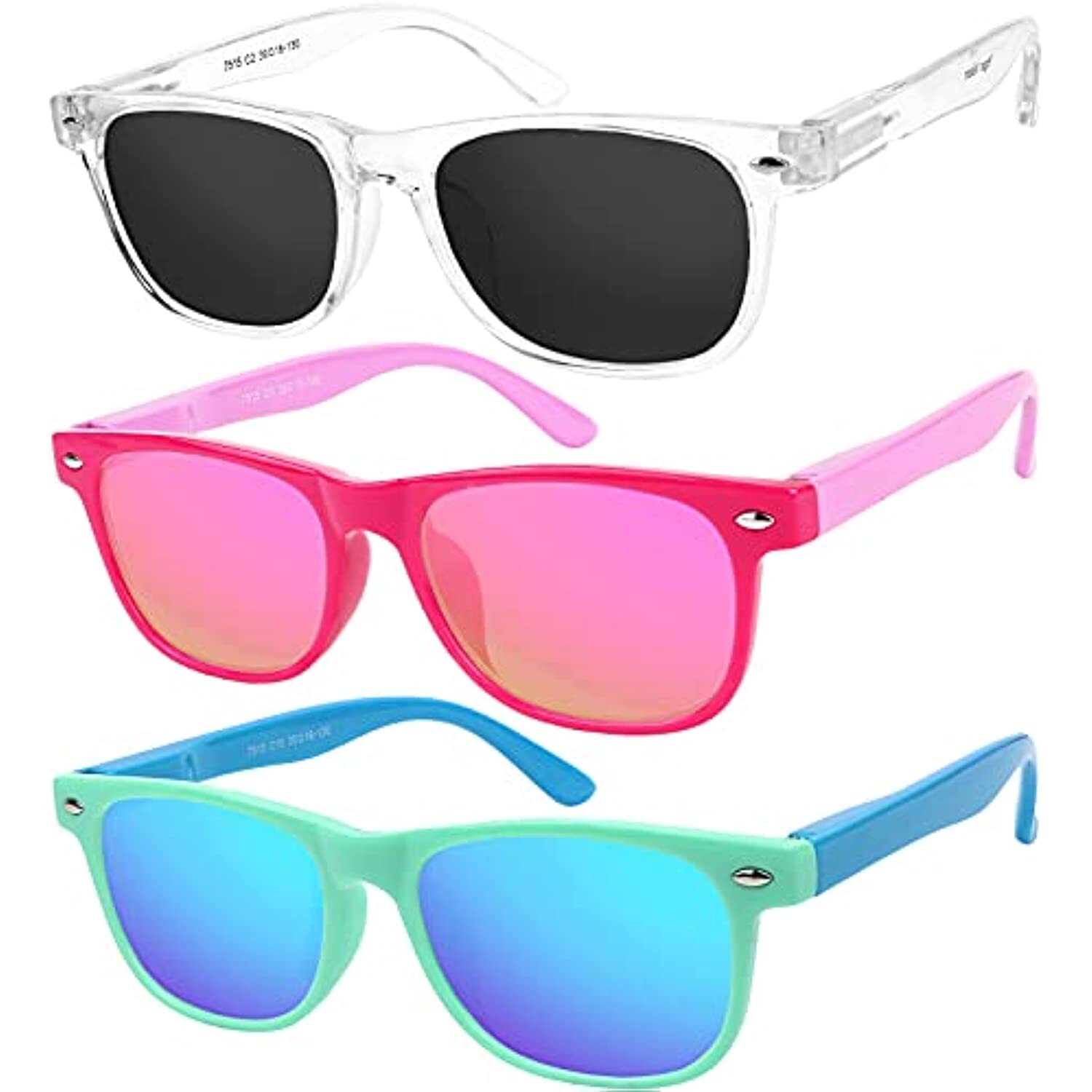 Kids Sunglasses Polarized Rubber Flexible Frame Sunglasses for Kids Boys Girls