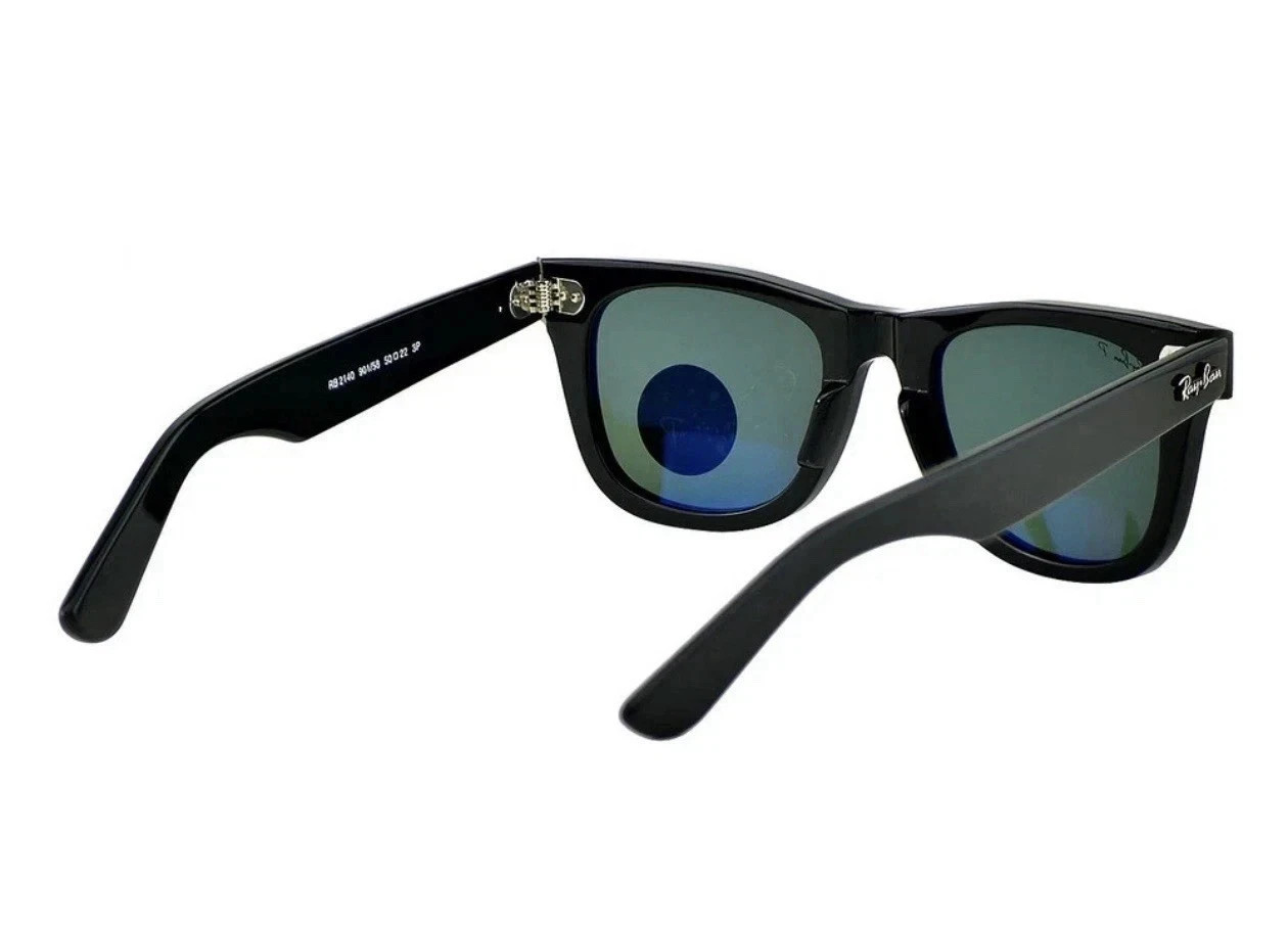 Ray-Ban Sunglasses RB2140 Original Wayfarer Black Frame Green Lenses 50mm Unisex