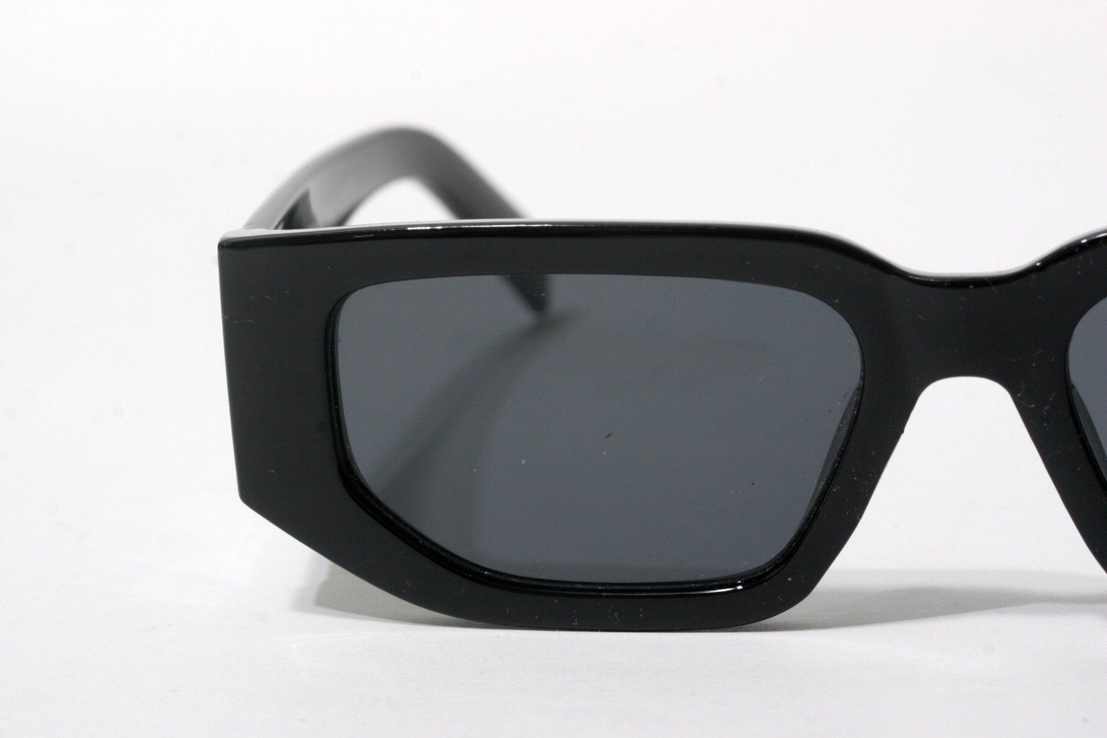 Prada Sunglasses 8297 Shiny Black/ Black lenses, Big 145 mm Frame Width, Italy