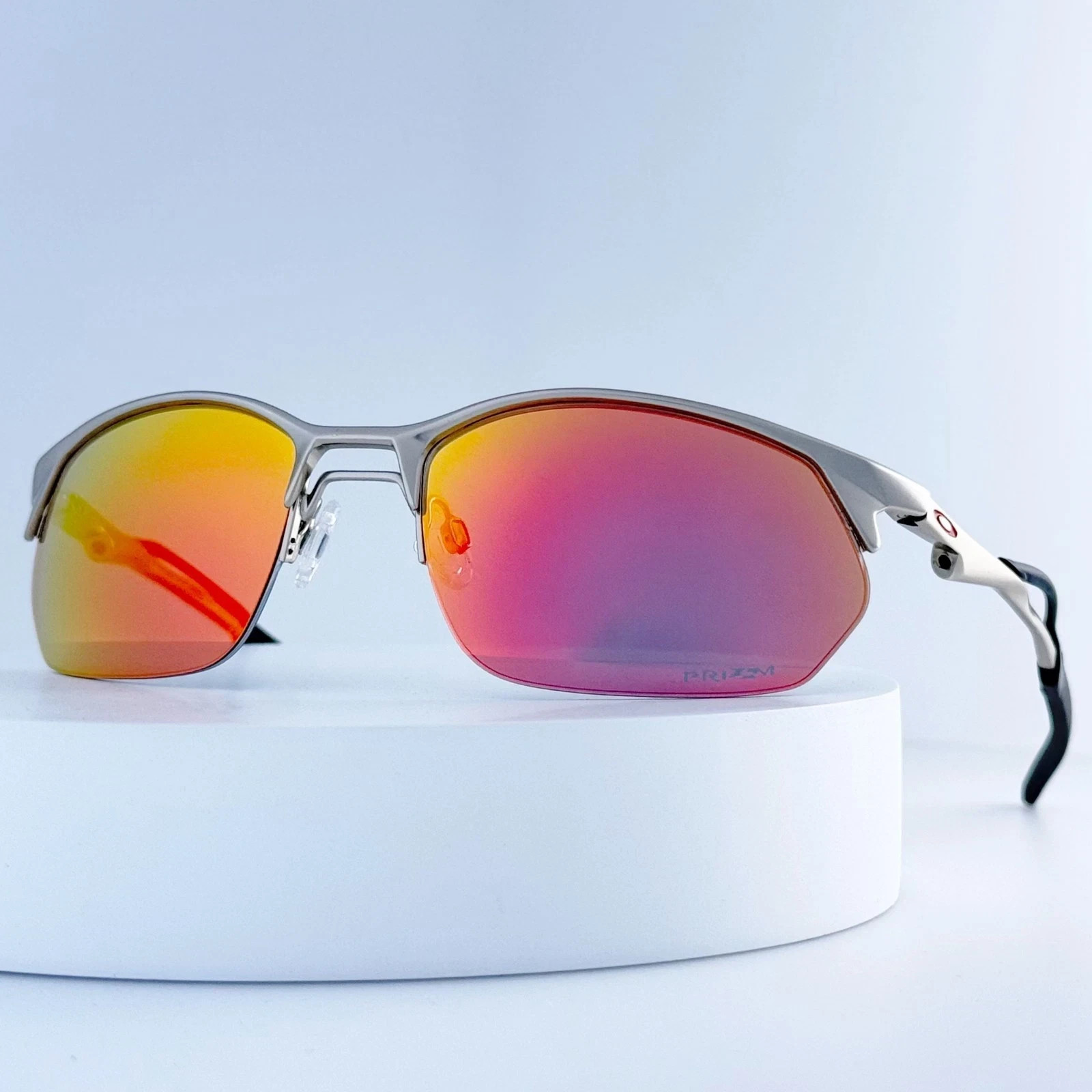 Oakley Wire Tap 2.0 OO4145 Polarized Sunglasses Silver Frame Ruby Lens*
