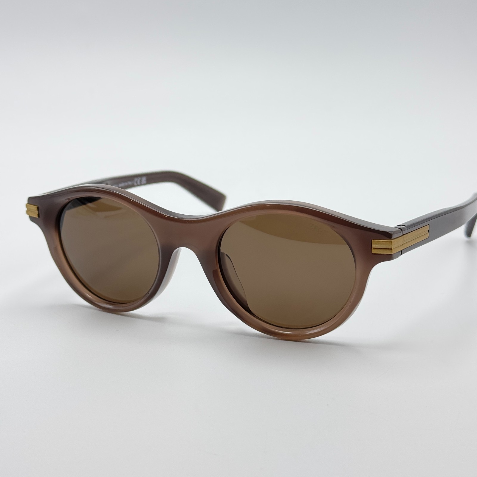 Ermenegildo Zegna Sunglasses EZ0271 48E Shiny Dark Brown Frame Brown Lens 48mm