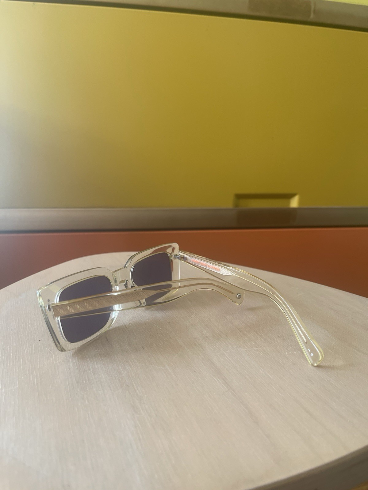Garrett Leight California Sunglasses crystal frame purple lens GL3090 new