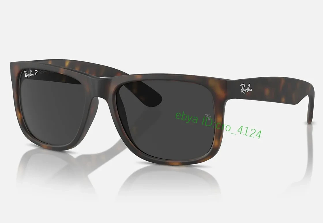 Ray-Ban RB4165 Justin 865/87 Sunglasses Polished Dark Grey Matte Havana UV 54MM